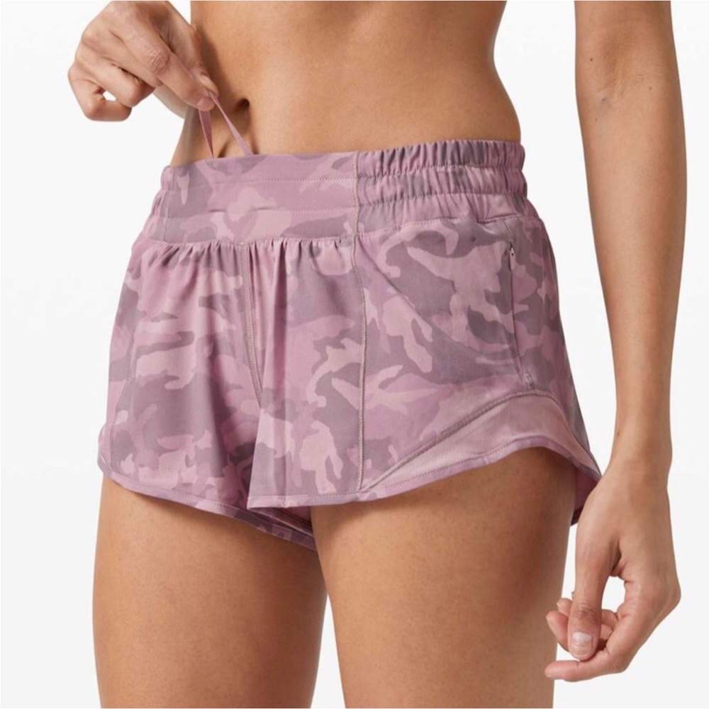 Pink camo lulu shorts